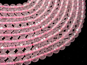 Rose Quartz, 8 mm Faceted Round Beads-BeadBeyond