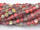 Matte Mystic Aura Quartz-Red, Rainbow, 6mm (6.3mm) Round-Gems: Round & Faceted-BeadBeyond