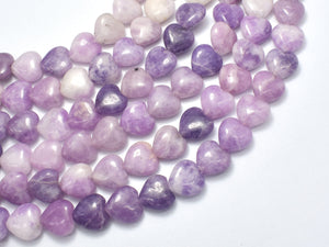 Lepidolite 12mm Heart Beads, 15 Inch-BeadBeyond