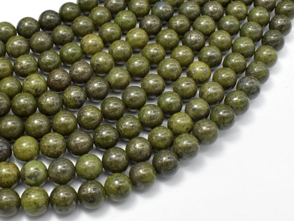 Epidote-Pyrite Inclusion, 8mm(8.3mm) Round beads-Gems: Round & Faceted-BeadBeyond