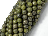 Epidote-Pyrite Inclusion, 6mm(6.3mm) Round beads-Gems: Round & Faceted-BeadBeyond