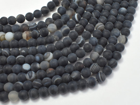 Matte Banded Agate Beads, 6mm Round Beads-Agate: Round & Faceted-BeadBeyond