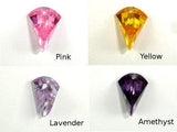 CZ beads, 11x16mm Faceted Axe-Cubic Zirconia-BeadBeyond