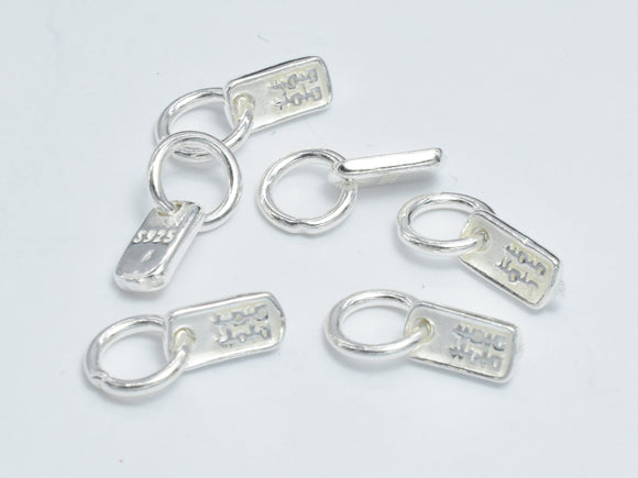 6pcs 925 Sterling Silver Charms, Double Happiness Charm, Wedding Decoration, 6.8x3.5mm-BeadBeyond