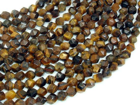 Tiger Eye, Round, 6mm, Star Cut Faceted Round-Gems: Round & Faceted-BeadBeyond