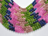 Jade - Multi Color, 8mm, Round, 15 Inch-BeadBeyond