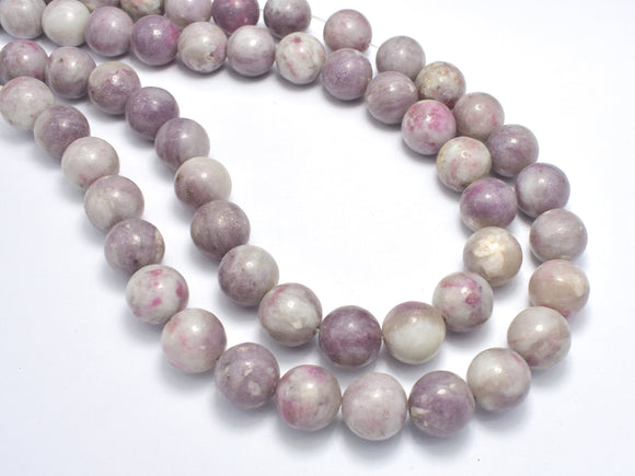 Lilac Jasper Beads, Pink Tourmaline Beads, 14mm, Round-BeadBeyond