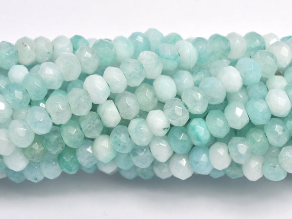 Jade - Amazonite Color 3x4mm Faceted Rondelle, 14 Inch-BeadBeyond