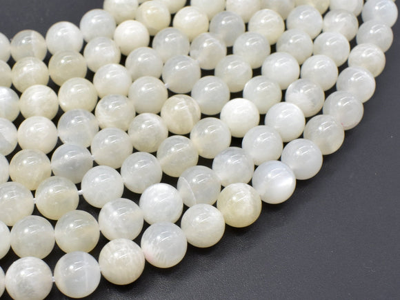 White Moonstone, 8mm (8.4mm) Round Beads-Gems: Round & Faceted-BeadBeyond