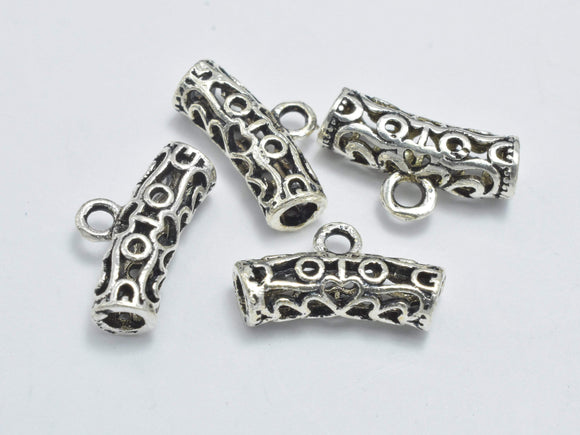 4pcs 925 Sterling Silver Bead Connector-Antique Silver, Filigree Round Tube, 12.5x4mm-Metal Findings & Charms-BeadBeyond