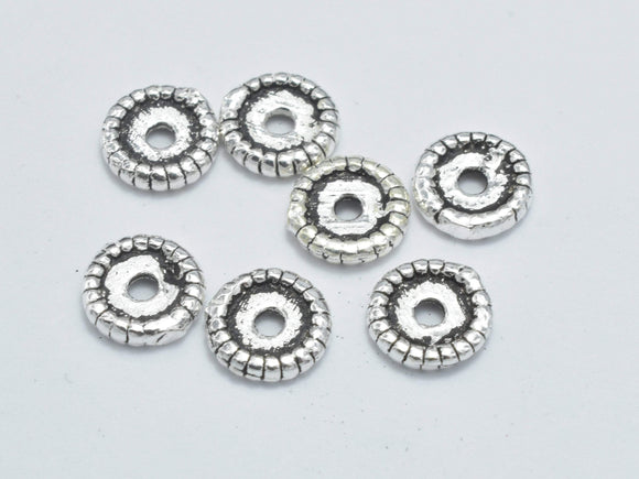 10pcs 925 Sterling Silver Spacers-Antique Silver, 6mm Space-Metal Findings & Charms-BeadBeyond