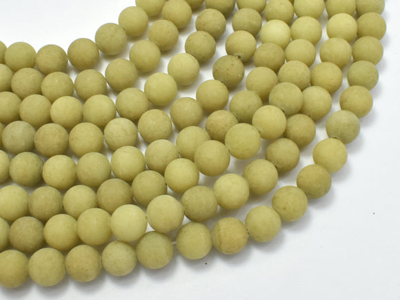 Matte Jade Beads, Olive Green, 8mm (8.4mm)-Gems: Round & Faceted-BeadBeyond