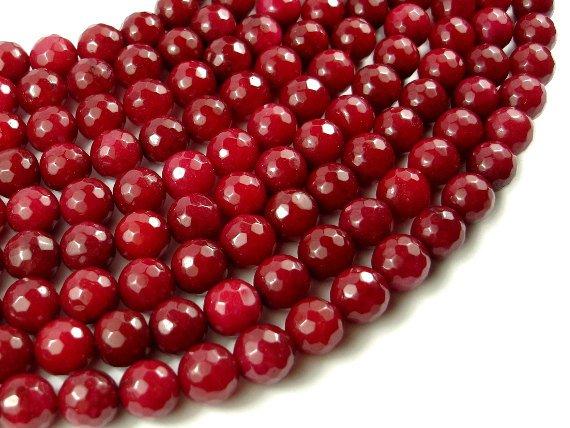 Ruby Jade Beads, Faceted Round, 10mm-Gems: Round & Faceted-BeadBeyond