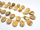 Picture Jasper, 13x18mm Twisted Flat Teardrop Beads-BeadBeyond