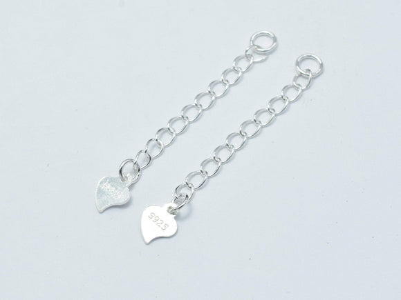 4pcs 925 Sterling Silver Extension Chain, 30mm Long-Metal Findings & Charms-BeadBeyond