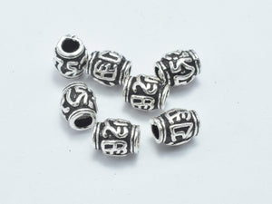 10pcs 925 Sterling Silver Beads-Antique Silver, Drum Beads, Spacer Beads, 4x5mm-Metal Findings & Charms-BeadBeyond