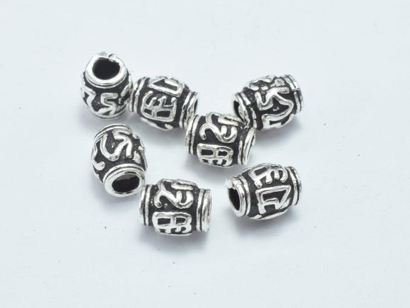 10pcs 925 Sterling Silver Beads-Antique Silver, Drum Beads, Spacer Beads, 4x5mm-Metal Findings & Charms-BeadBeyond