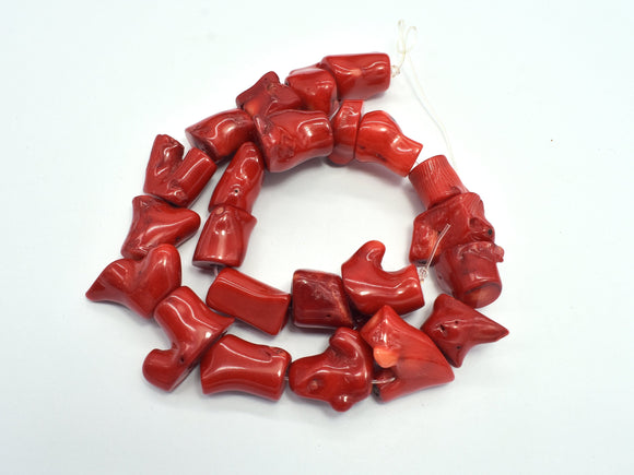 Red Bamboo Coral, 14-24mm Branch Beads-BeadBeyond