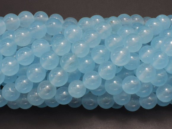 Jade - Aqua Blue, 8mm (8.3mm) Round-Gems: Round & Faceted-BeadBeyond