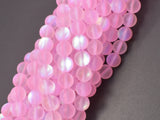 Matte Mystic Aura Quartz-Pink, 8mm (8.5mm) Round-Gems: Round & Faceted-BeadBeyond