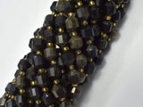 Golden Obsidian Beads, 8mm Faceted Prism Double Point Cut-Gems: Round & Faceted-BeadBeyond