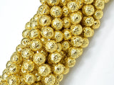 Lava-Gold Plated, 8mm (8.7mm) Round-Gems: Round & Faceted-BeadBeyond