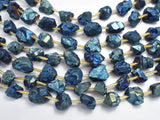 Raw Quartz - AB Coated Blue, Approx. 12x15mm Nugget-BeadBeyond