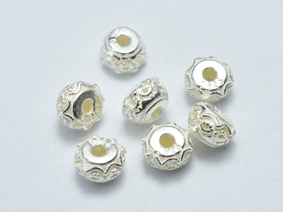 6pcs 925 Sterling Silver 5x3.4mm Rondelle Beads-BeadBeyond
