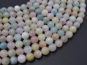 Beryl Beads, Morganite, Aquamarine, Heliodor, 8mm-Gems: Round & Faceted-BeadBeyond
