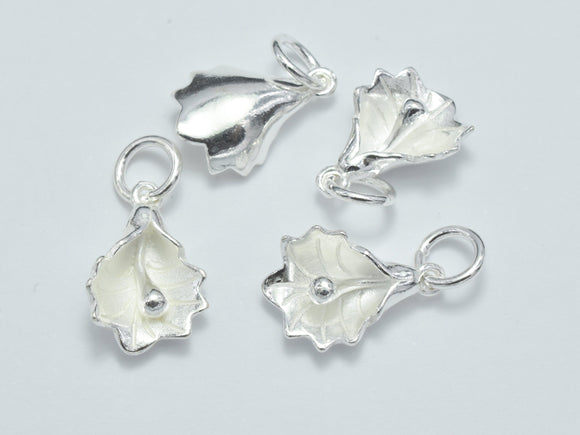 2pcs 925 Sterling Silver Charms, Flower Charms, 14x10mm-BeadBeyond