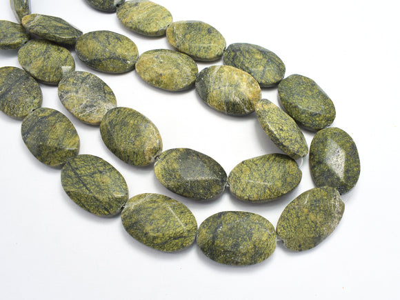 Russian Serpentine Beads, 20x30mm Faceted Oval Beads-BeadBeyond