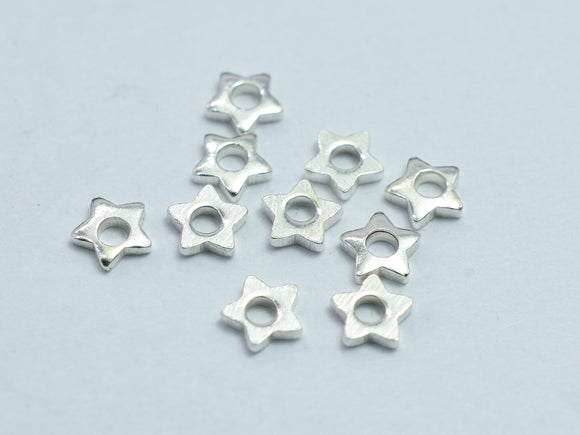 Approx. 50pcs 925 Sterling Silver Star Spacer, 3x3mm-BeadBeyond