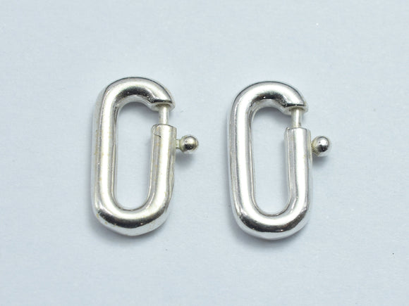 1pc 925 Sterling Silver Spring Gate Oval Clasp, 12.5x6.5mm-BeadBeyond