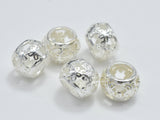 4pcs 925 Sterling Silver Beads, Filigree Drum Beads, Big Hole Spacer Beads, 7.5x5.5mm-Metal Findings & Charms-BeadBeyond