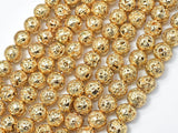 Lava-Gold Plated, 8mm (8.5mm) Round-Gems: Round & Faceted-BeadBeyond