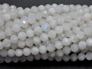 White Moonstone Beads, 4mm Micro Faceted-Gems: Round & Faceted-BeadBeyond