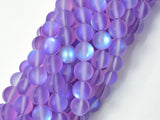 Matte Mystic Aura Quartz-Purple, 6mm (6.5mm) Round-Gems: Round & Faceted-BeadBeyond
