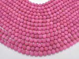 Matte Jade Beads, Hot Pink, 8mm (8.4mm) Round-Gems: Round & Faceted-BeadBeyond