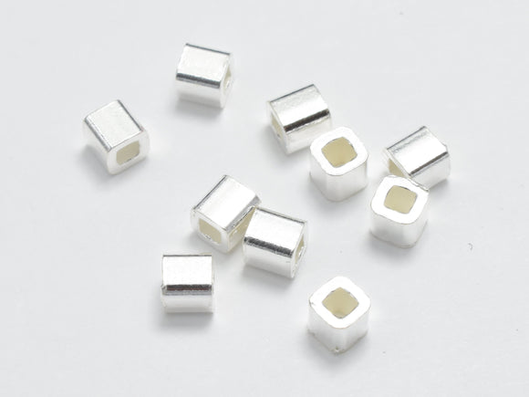 20pcs 925 Sterling Silver Beads, 2.5x2.5mm Cube Beads-BeadBeyond