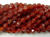 Carnelian Beads, 8mm (7.5mm) Star Cut Faceted Round Beads-Gems: Round & Faceted-BeadBeyond