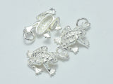 1pc 925 Sterling Silver Charms, Frog Charms, 16x12mm-BeadBeyond