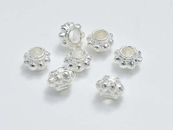 10pcs 925 Sterling Silver Beads, 4mm Rondell Beads, Spacer Beads, 4x2.7mm-Metal Findings & Charms-BeadBeyond