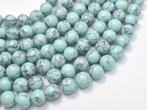 Turquoise Howlite-Light Blue, 10mm Round Beads-Gems: Round & Faceted-BeadBeyond