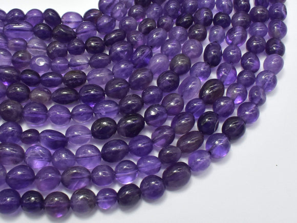 Amethyst Beads, Pebble Nugget, 6x8mm, 15.5 Inch-Gems: Nugget,Chips,Drop-BeadBeyond