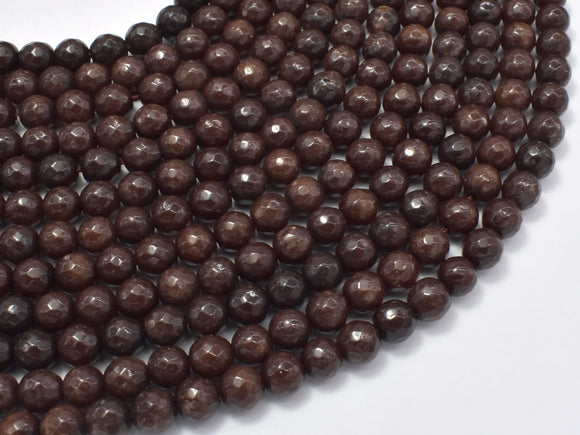 Jade Beads, Coffee, 6mm Faceted Round, 14.5 Inch-Gems: Round & Faceted-BeadBeyond