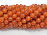 Jade - Orange, 8mm, Round, 15 Inch-BeadBeyond