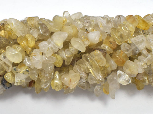 Rutilated Quartz, 4-9mm Chips Beads, 32 Inch, Long Full strand,-Gems: Nugget,Chips,Drop-BeadBeyond