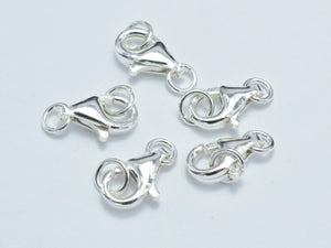 4pcs 925 Sterling Silver Lobster Claw Clasp, 11x6mm-Metal Findings & Charms-BeadBeyond