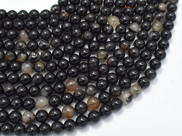 Black Tourmaline Beads, 6mm, Round-BeadBeyond