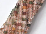 Mixed Rutilated Quartz Beads, 2.2x3mm Micro Faceted Rondelle-Gems:Assorted Shape-BeadBeyond